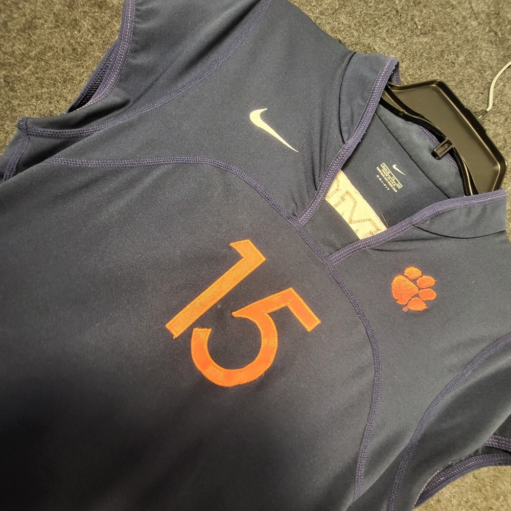 Nike Clemson Tigers Jersey Womens XL Navy Blue Dri-FIT Number 15 Volleyball or .